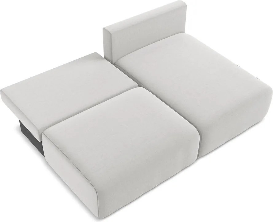 Светлосив кадифен сгъваем/с място за съхранение ъглов диван (десен ъгъл) Kalena – Makamii