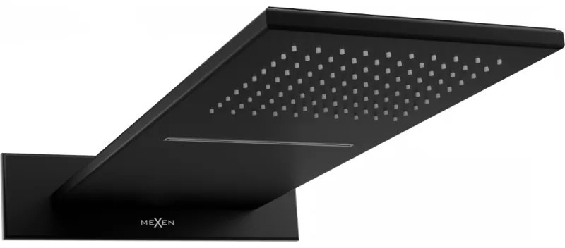 Mexen Waterfall дъждовалка тънка 50 x 22 см, черна - 79190-70