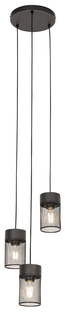 Индустриално висящо осветление черно 3-светлина - Jim