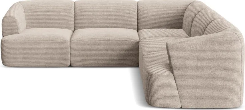 Светлокафяв ъглов диван от рипсено кадифе Campi – Cosmopolitan Design