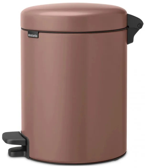 Кош за боклук с педал Brabantia NewIcon 1008841, 5 л, Плавно затваряне, Противоплъзгаща основа, Сатенено покритие, Кафяв