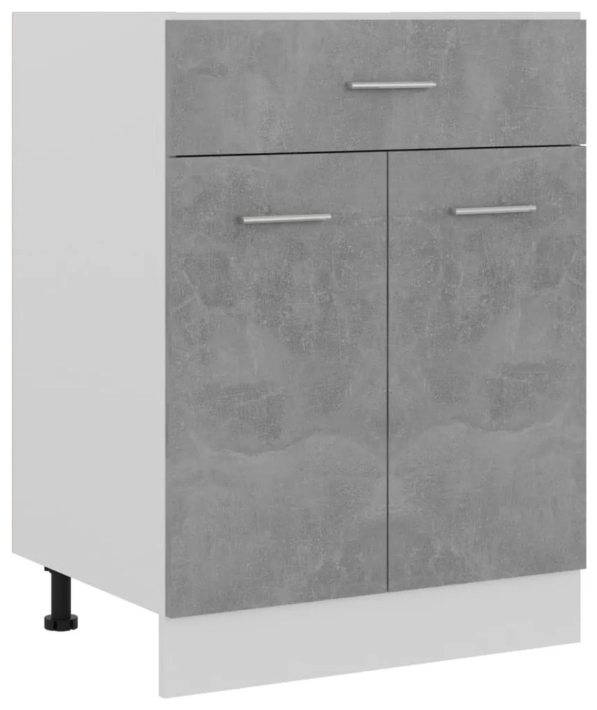 801232 vidaXL Долен шкаф с чекмедже бетонно сив 60x46x81,5 см инженерно дърво