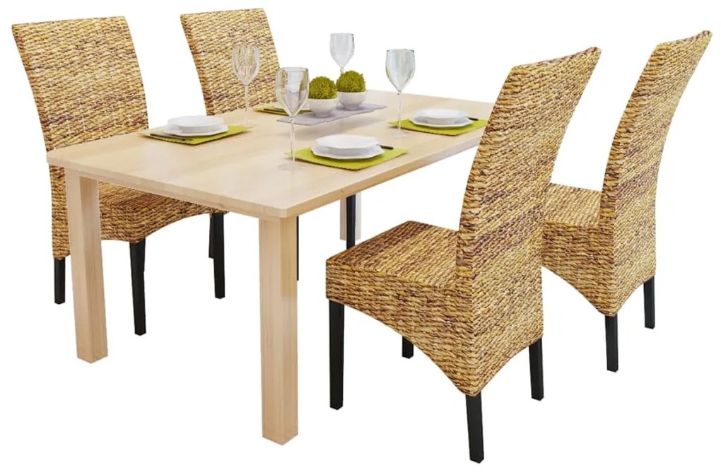 274200 vidaXL Трапезни столове 4 бр абака и мангово дърво масив