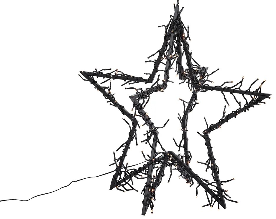 Коледна звезда черна звезда, включително LED IP44 - Brilli