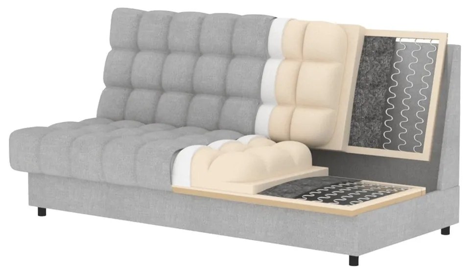 Сив шенилов сгъваем/с място за съхранение диван 197 cm Clareta – ELTAP