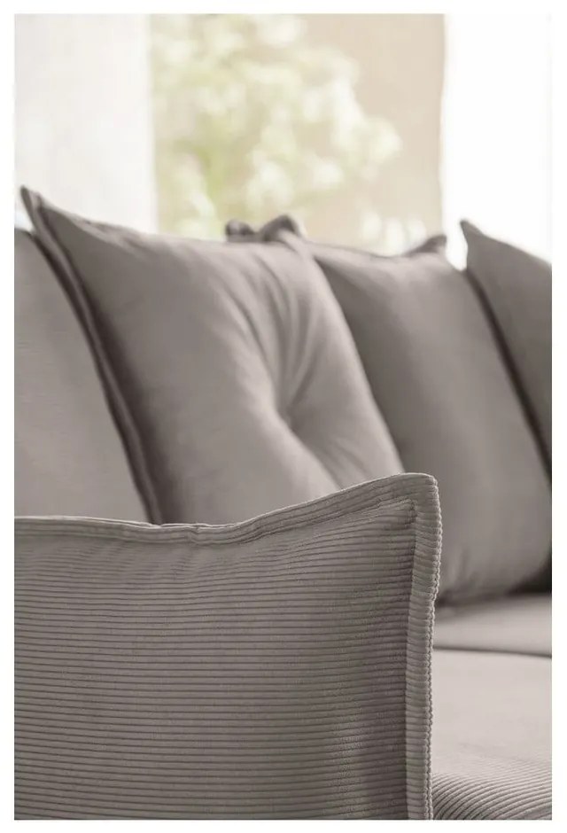 Светлокафяв велурен разтегателен диван (променлив) Lazy Lukka - Miuform