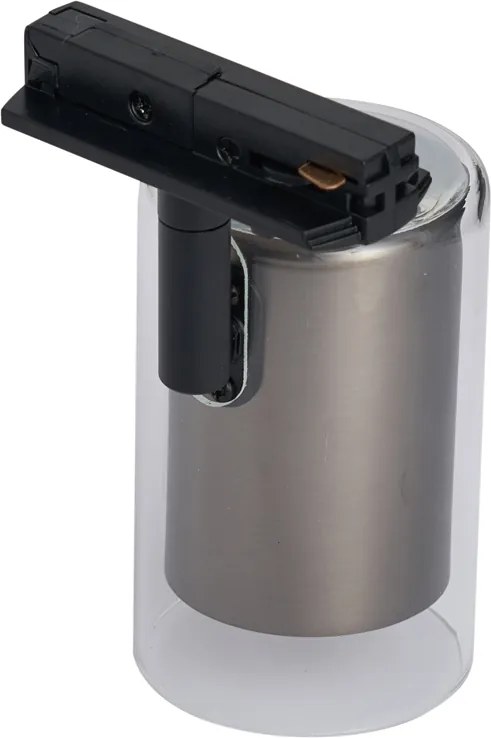 Модерен прожектор Gunmetal с прозрачно стъкло за релсова система 1-фазен - Iconic Lloyd