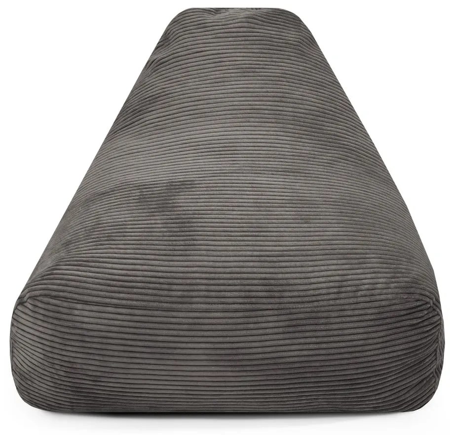 Тъмносив детски пуф от рипсено кадифе Snug 80 – SLOWDOWN