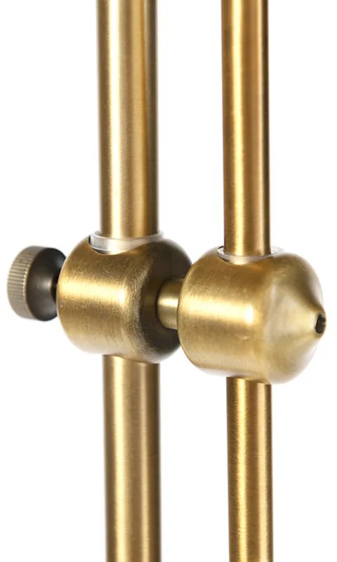 Класическа подова лампа бронз с бял абажур - Ashley