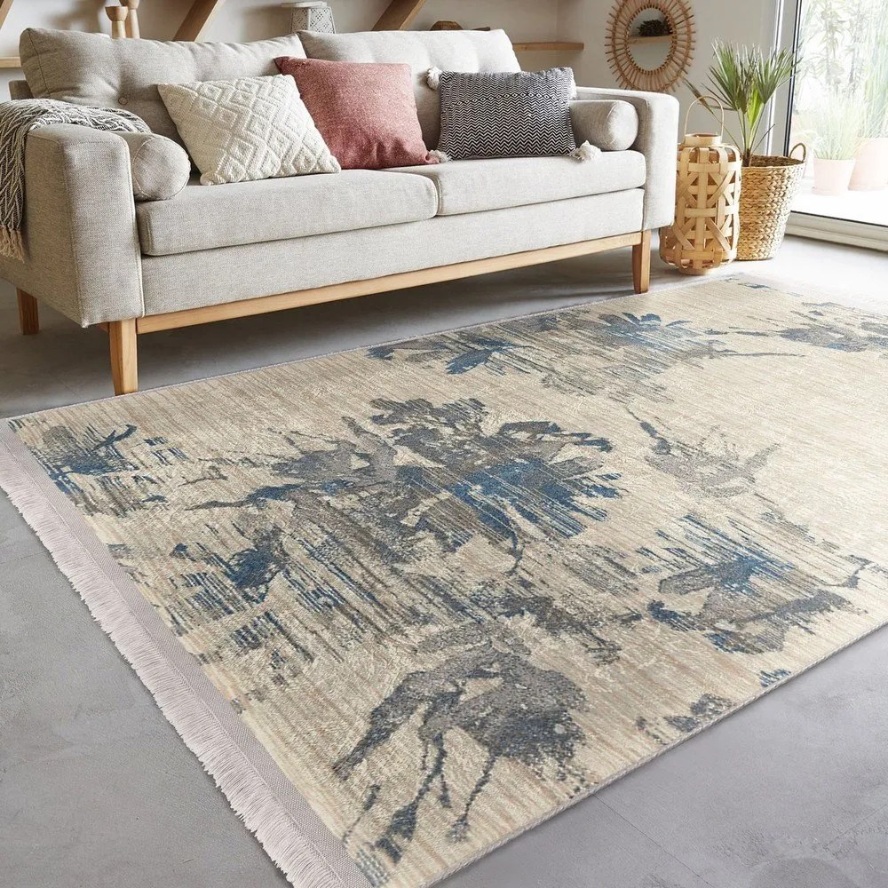 Синьо-бежов килим 80x150 cm - Mila Home