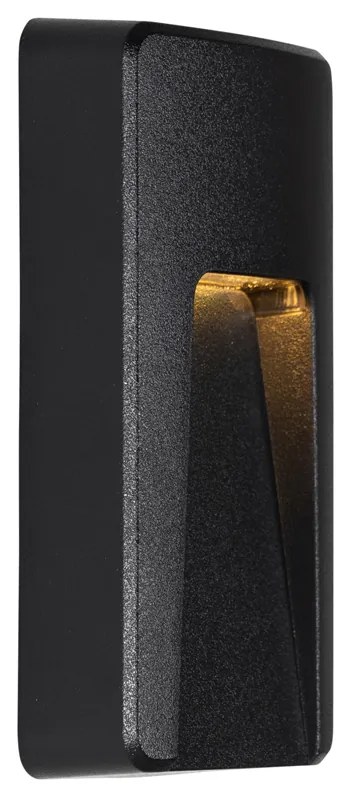 Комплект от 6 черни правоъгълни външни стенни лампи с LED IP65 - Gem