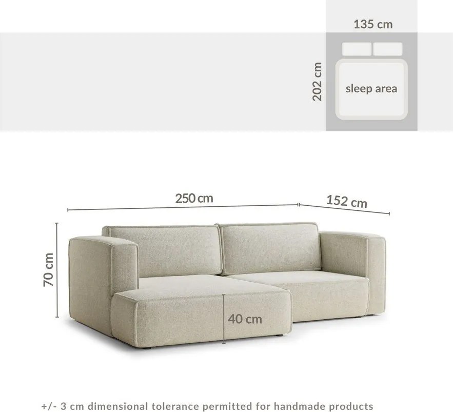 Кремав шенилов сгъваем/с място за съхранение ъглов диван (ляв ъгъл) Velto – Maison de Rêve
