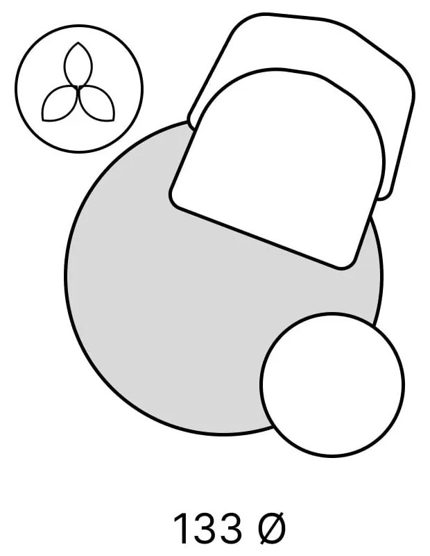 Сив вълнен кръгъл килим ø 133 cm Morphic Botanica – Agnella