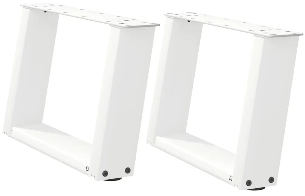 4012745 vidaXL Крака за масичка за кафе, U-образни, 2 бр., бели, 50 x (30-31) см, стомана