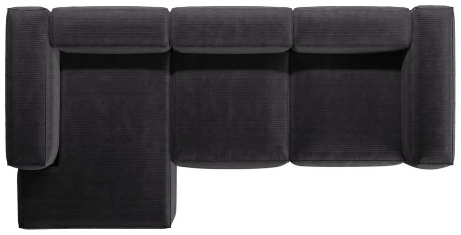 Тъмносив ъглов диван от рипсено кадифе (ляв ъгъл) Bergamo – Cosmopolitan Design