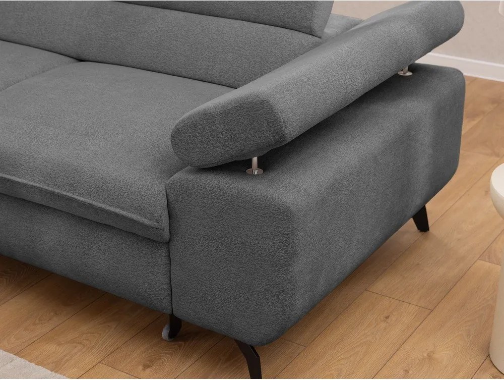 Сив шенилов ъглов диван (ляв ъгъл L форма) Marbeya – Ropez