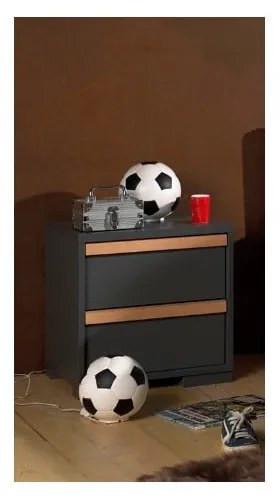 Тъмносиво детско нощно шкафче London – Vipack