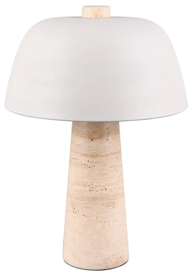 Настолна лампа с метален абажур в бял и бежов цвят (височина 41 cm) Timba – Trio Select