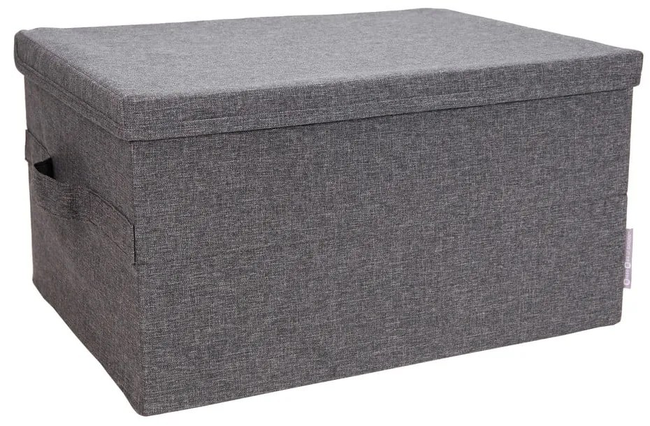 Сива текстилна кутия за съхранение с капак 34x45x25 cm Soft Storage – Bigso Box of Sweden