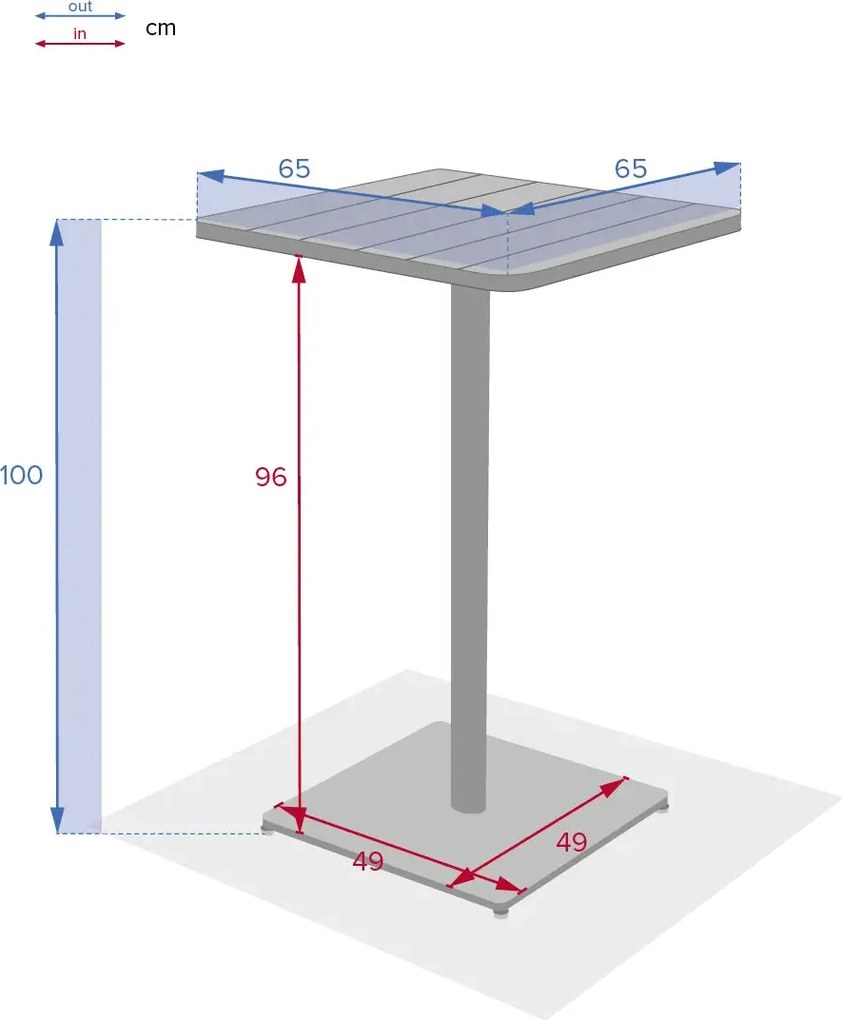 Градинска висока маса Hesperide Phuket - Графит