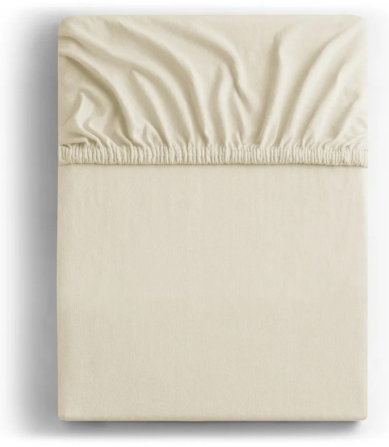 Бежов еластичен чаршаф от джърси 160x200 cm Amber – Restilo