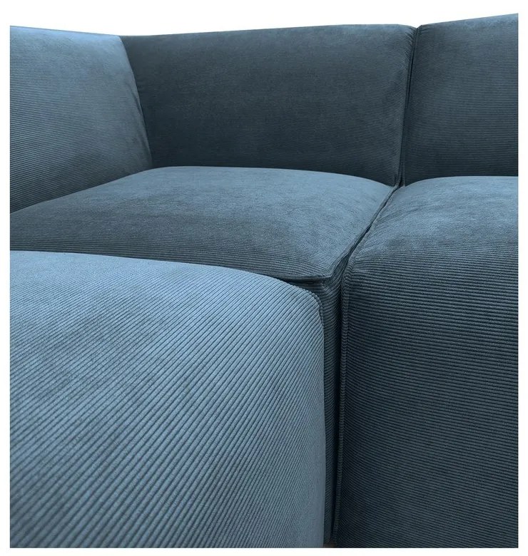 Син ъглов диван от рипсено кадифе (ляв ъгъл) Sting – Scandic