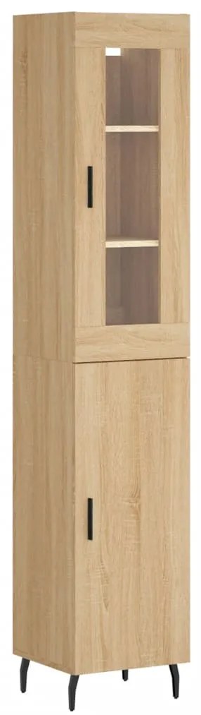 3199188 vidaXL Висок шкаф, сонома дъб, 34,5x34x180 см, инженерно дърво
