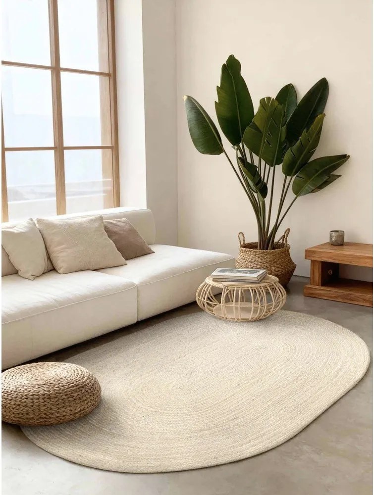 Кремав двустранен/ръчно изработен ютен килим 160x230 cm Braided – Hanse Home