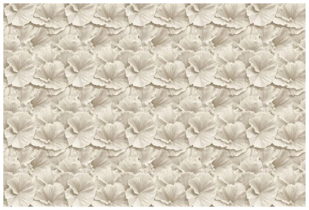 Тапет – Бежови цветя в нежен стил