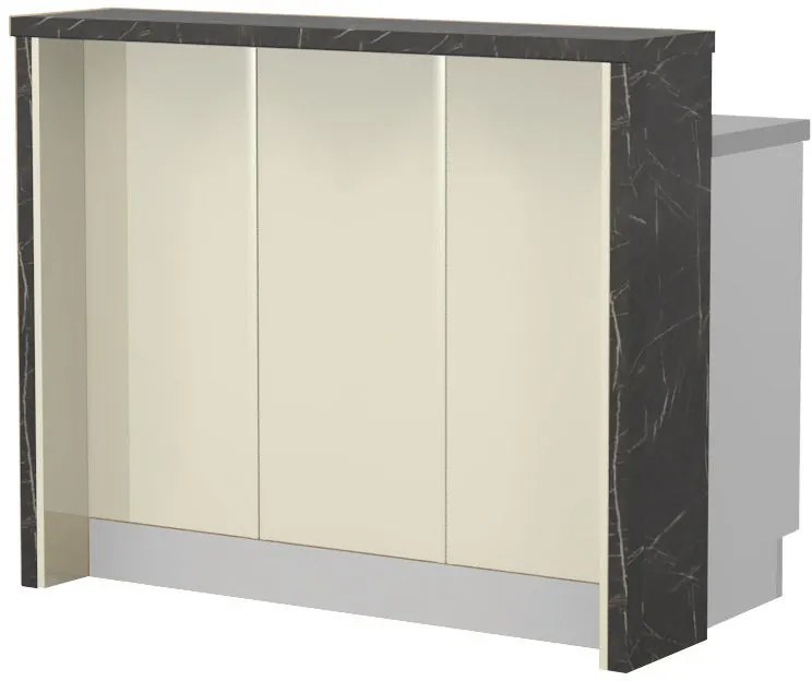 Островна кухненска пейка Modena-Length: 120 cm.-Beige-Black Stone