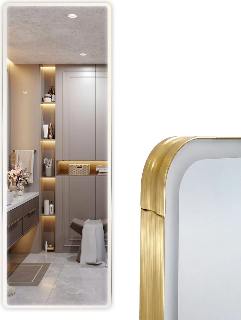 Огледало LED Classico 50x160cm Brush Gold
