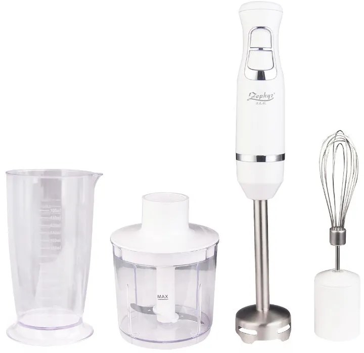 Пасатор, чопър и бъркалка 3в1 ZEPHYR ZP 1112 XSC, 800W, 2 скорости, Кана 700 мл, Бял