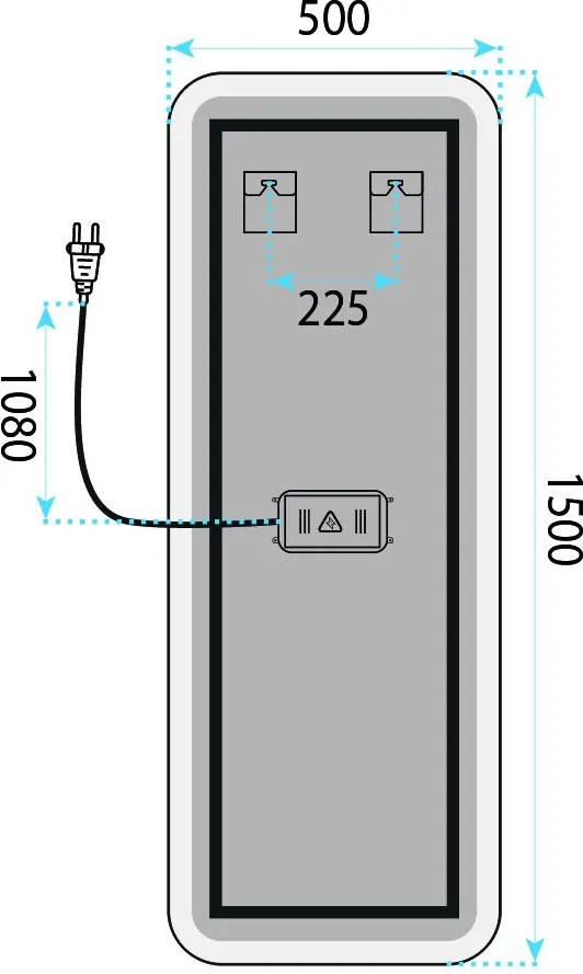 Огледало LED 150x50cm MOL-SQ
