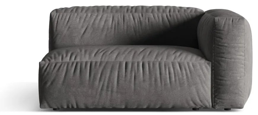 Сив кадифен модул за диван (десен ъгъл) Martina – Micadoni