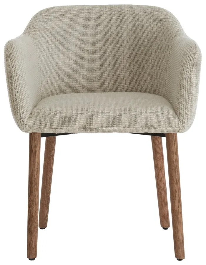 Бежови тапицирани трапезни столове в комплект с подлакътници 2 бр. Blaine – Light & Living