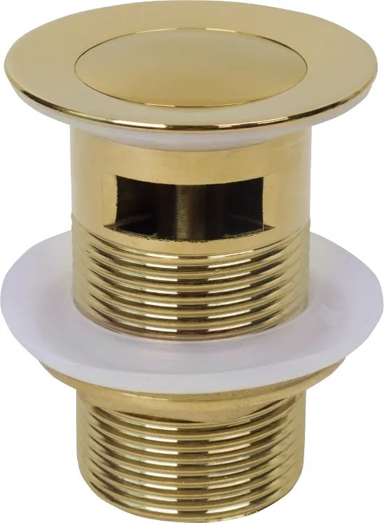 Mexen тапа клик-клак малка кръгла с преливник, златна - 79925-50