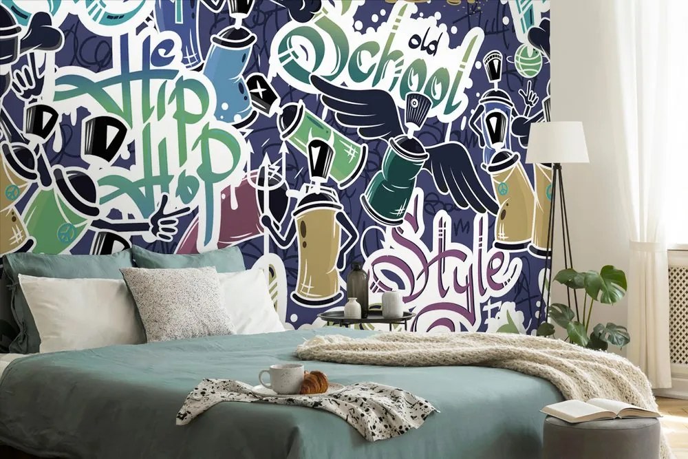 Тапет – Весел street art в лилаво