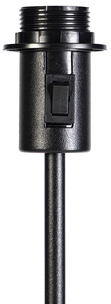 Подова лампа черна регулируема със сиво абажур 50 см - Parte