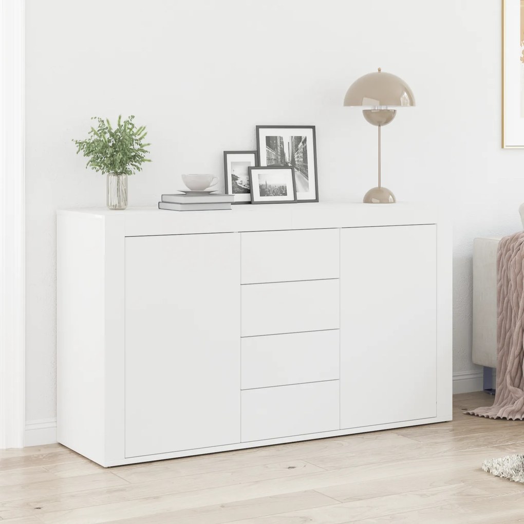 Sonata H Бял шкаф Бял Дърво 120 x 36 x 69 см Съхранение Бял шкаф