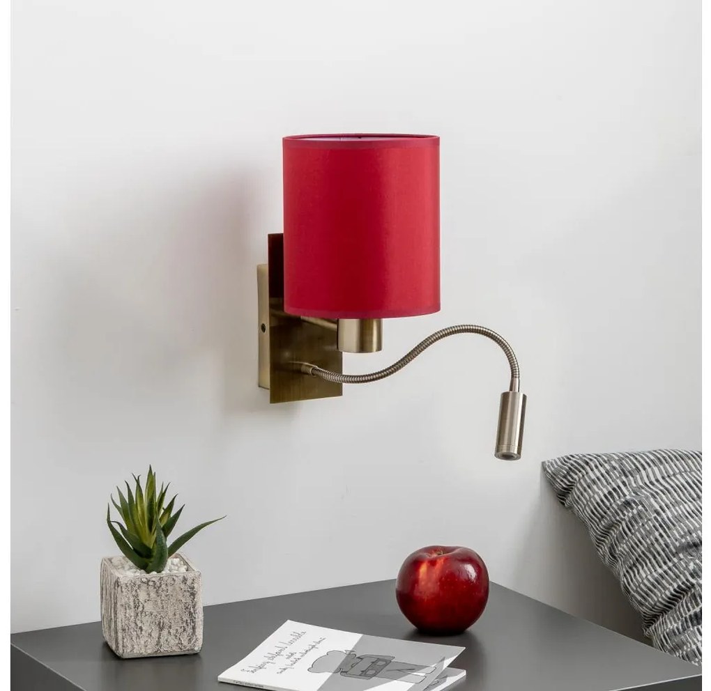 Brilagi-LED Аплик NUBILA 1xE27/25W/230V+LED/3W месинг/Помпейски червен