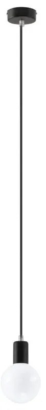Черно висящо осветително тяло Bombilla - Sollux