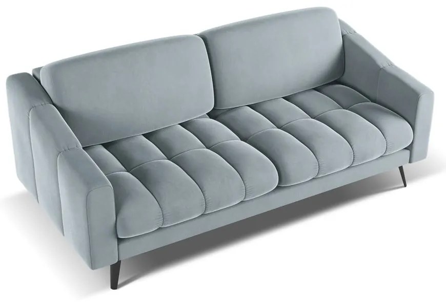 Светлосин кадифен диван 202 cm Nalu – Makamii