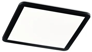 Квадратна таванна лампа черна 40 см с LED 3-степенна димируема IP44 - Lope