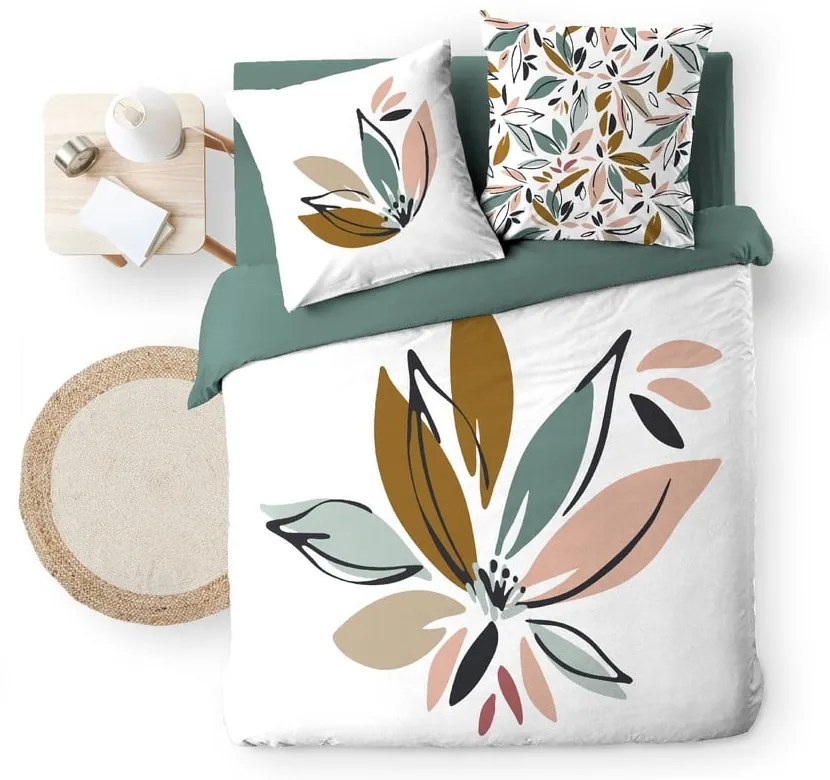 Бяло двойно удължено памучно спално бельо 240x220 cm Octavia – douceur d'intérieur