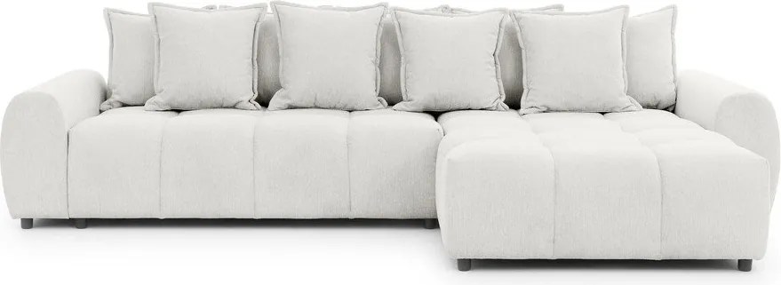Бял ъглов диван (десен ъгъл) Albane – Ropez
