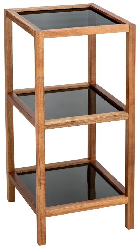 Стъклен рафт за баня в черен и естествен цвят 36x79 cm Fondi - Wenko