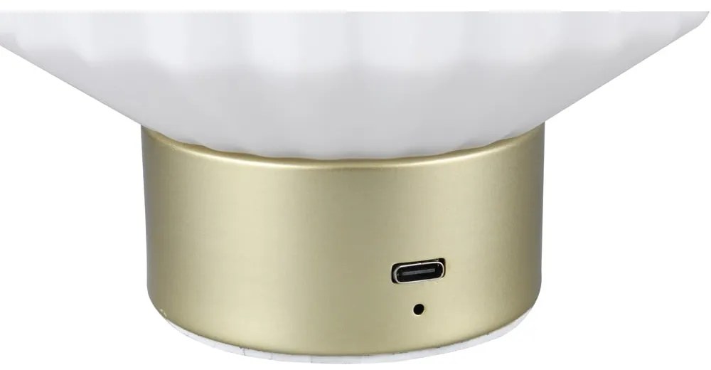 Димируема настолна LED лампа в бяло и златисто със стъклен абажур (височина 19,5 см) Lord - Reality