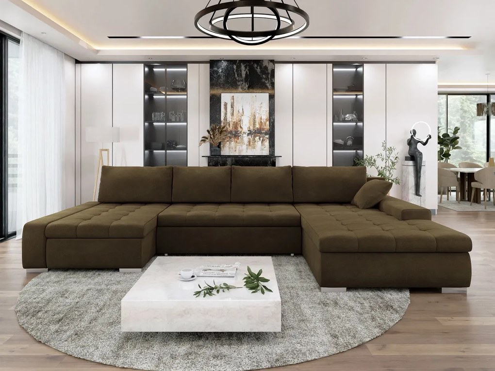 Ъглов диван Caro-кафяв