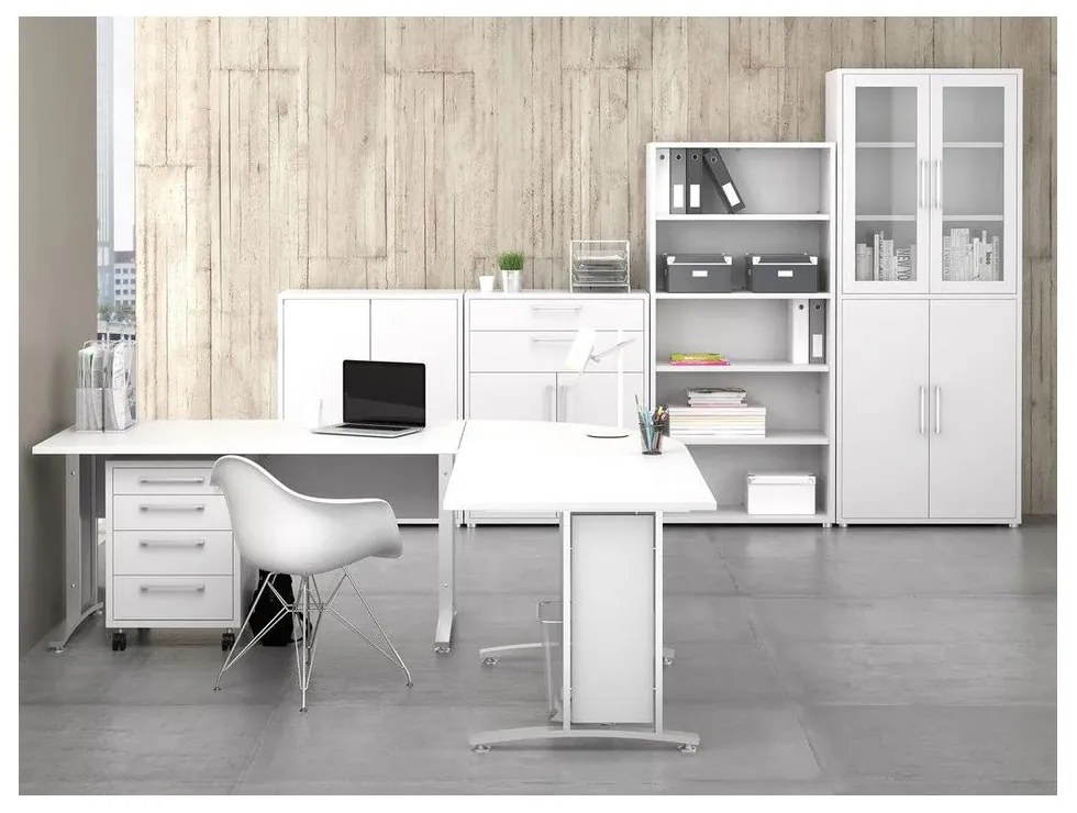 Бяла модулна библиотека 89x189 cm Prima – Tvilum