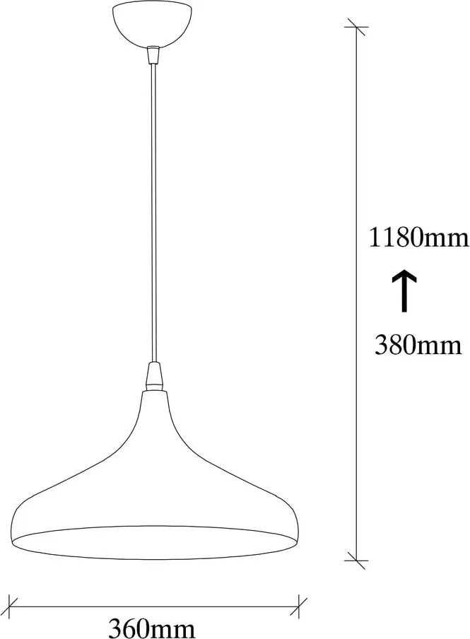 Черно висящо осветително тяло с метален абажур ø 36 cm Tattoo – Opviq lights